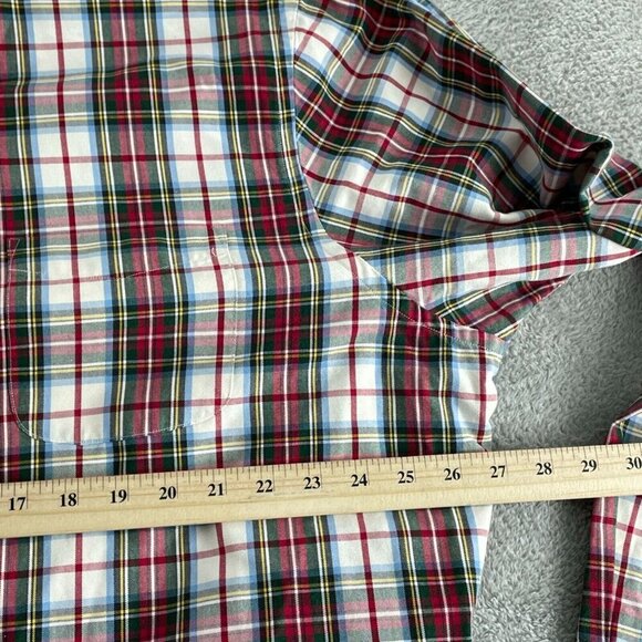 Lands End Mens Sail Rigger Oxford Plaid Shirt XXL Traditional Fit 4937 - Picture 6 of 8